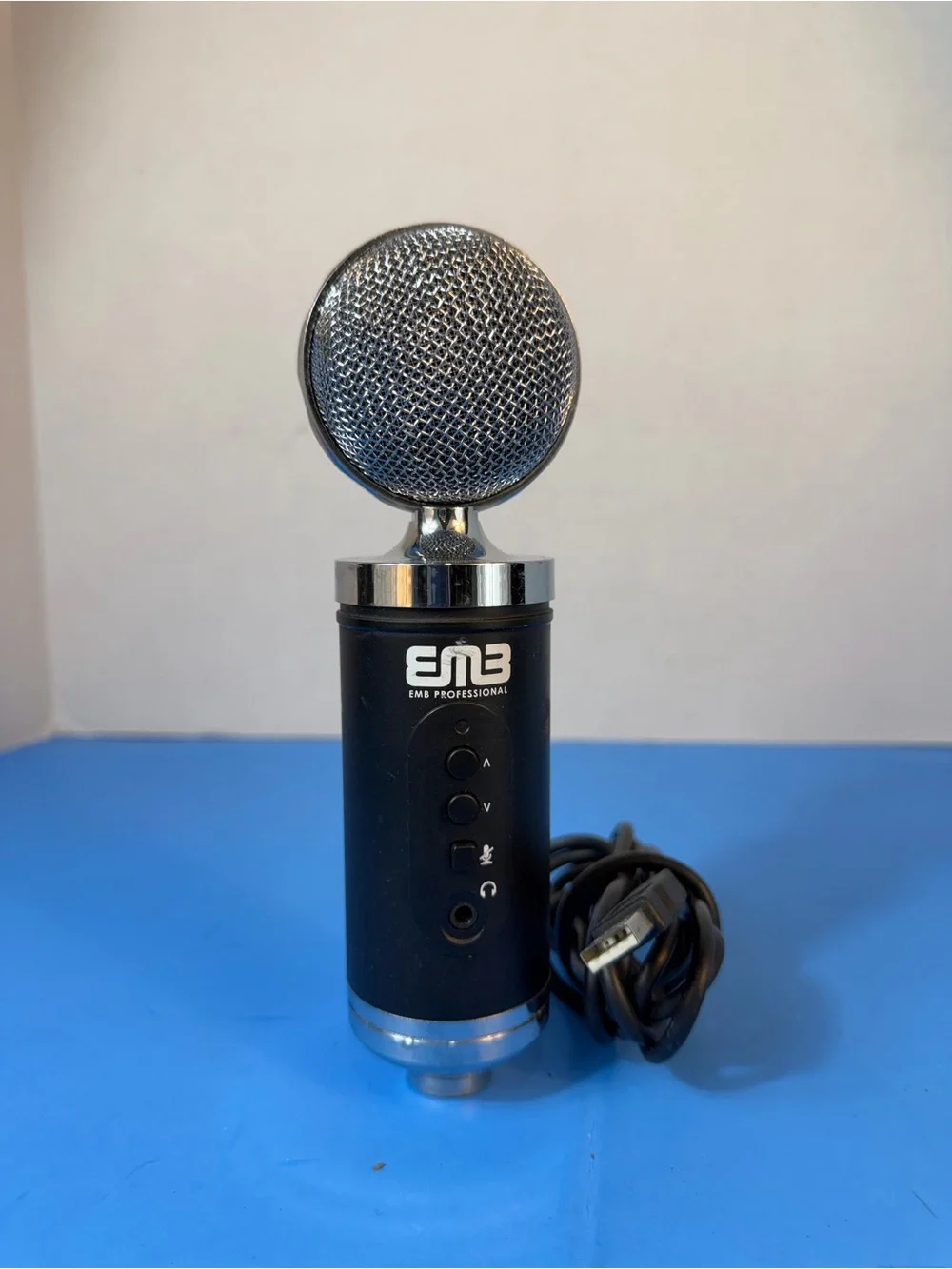 Professional Black USB Microphone - Desktop Recording Mic